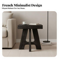 Vintage design Three-Legged circular table Distressed Finish Nightstand Retro Design Home Furniture Multi-Functional for Interior Decorators, Homeowners, Apartment Dwellers, Bedroom, Small Spaces, Entryway, Office