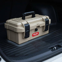 Dustproof Waterproof Tool Case Large Capacity Portable Tool Box Weatherproof Heavy Duty Hardware Box Drop Resistant for Electricians, DIY Enthusiasts, Job Site, Workshop, Car Trunk, Storage