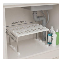 Foldable Kitchen Shelf Easy to Clean Stainless Steel Kitchen Shelf Heavy Duty Sink Storage Rack for Refrigerator, Countertop, Office
