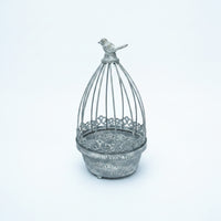 Vintage-Style Birdcage Planter Distressed Birdcage Plant Holder Metal Planter with Bird Ornament Iron for Decorators