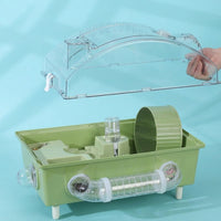 Hamster Cage, Double Layer Acrylic Hamster Cage with Exercise Wheel, Fully Transparent Indoor Pet Starter Cage for Dwarf Hamster Accessories