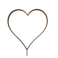 Heart-Shaped Garden Stake Weathered Metal Garden Stake Metal Heart Decoration Rust-Brown Rustic for Flower Beds, Planters