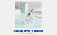 Acrylic Thickened Non-Slip L-Shaped Bookend, Transparent Desktop Organizer, Student Storage, Decorative Stand