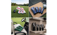 4 Pieces Leather-Like Golf Club Headcovers Sturdy Driver Headcovers Thick Headcover Set Soft for Travel