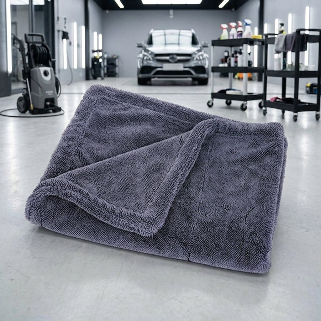 Fuzz Cloth and Double Layer Car Drying Towel, 1200g Car Drying Towel for Car Detailing Products, Super-Fine Microfiber Cloth