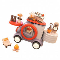 Cute Cartoon Minibus Toy Compact Mini Bus Playset Rounded Traveler Car Toy Molded Surfaces