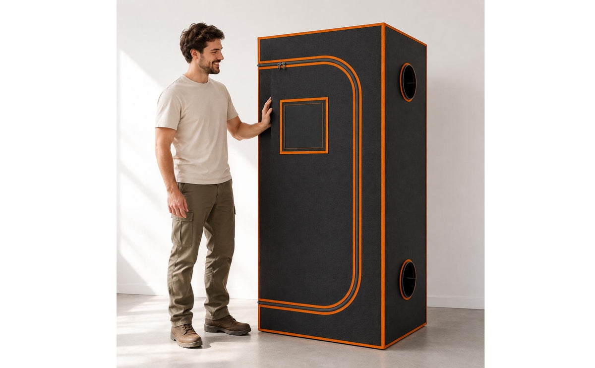 Indoor Grow Tent Rigid Frame Vented Grow Tent Gardening Gear Rectangular Shape Garden Equipment Orange Edging