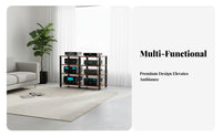 Multi-Tier Audio Equipment Rack Ventilated Shelving Audio Component Rack Sturdy Amplifier Dampening Stand for Audiophiles, Living Room