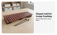 Faux Rosewood Finish-Style Finish 15 Note Xylophone Educational Music Education Teaching Instrument Child-Safe Wooden Xylophone for Toddlers, Beginners, Music Class, Classroom, Playroom
