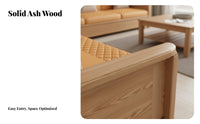Ash Wood Sofa Double-Sided-Use Cushions Solid Wood Storage Sofa Modular Design Modern Wooden Frame Couch for Apartment Dwellers, Families