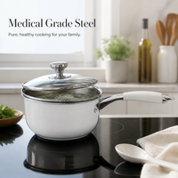 316 Stainless Steel Ceramic White Stockpot with Steamer Insert, Non-stick, Large Capacity