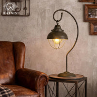 Retro Design Industrial Table Lamp Decorative Industrial Enclosure Lamp Ambient Light Home Lighting Iron Body for Restaurant, Hotel