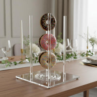 Clear Rotating Donut Stand Stable Acrylic Donut Display Stand Large Capacity Rotating Cake Display Intended for Birthday