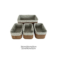 Woven Laundry Basket Rustic Design Rectangular Hamper Carrying Handles