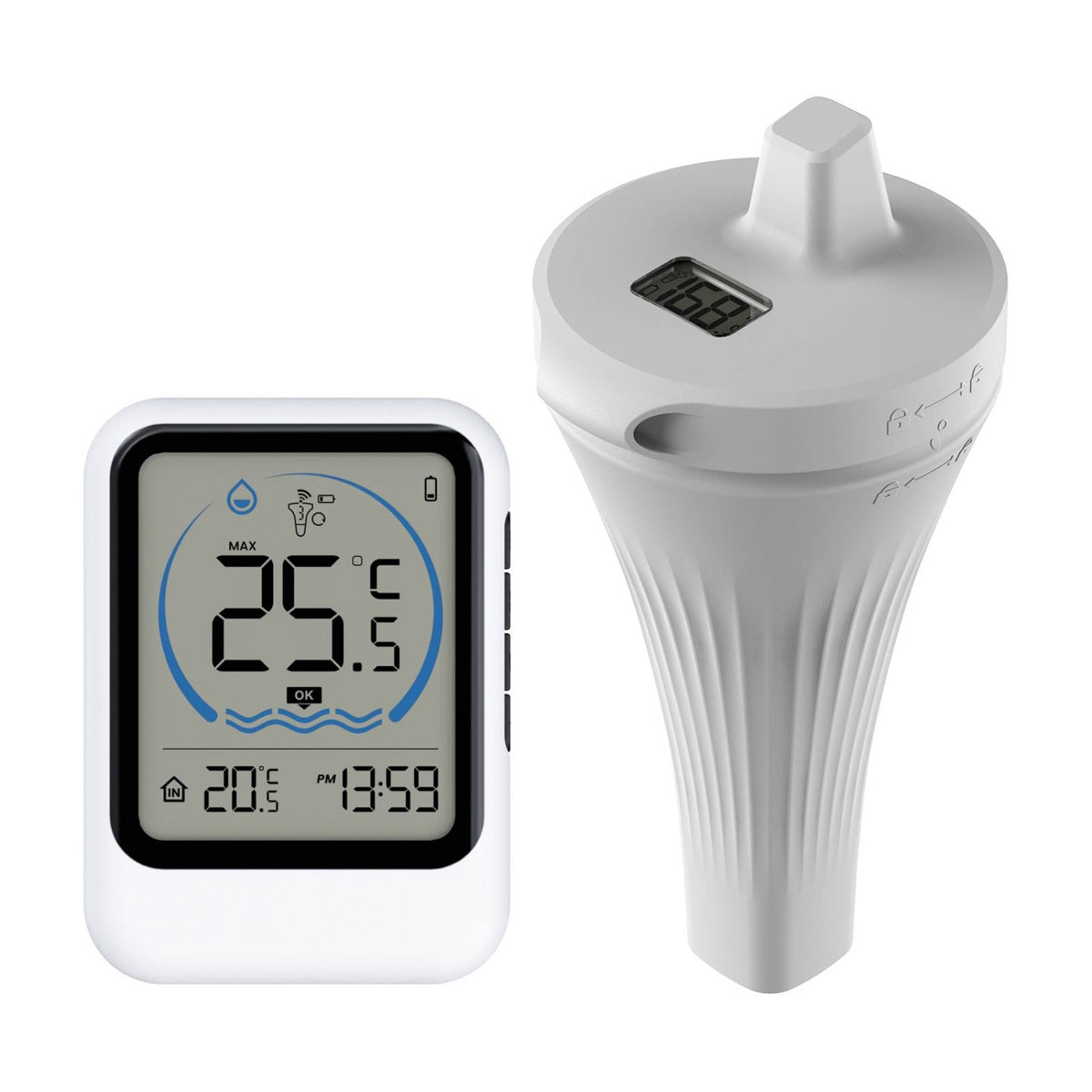 Wireless Pool Thermometer Waterproof Digital Pool Thermometer Floating Water Sensor Easy-to-Read Fast Updates