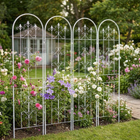 50cm Metal Garden Trellis, Decorative Plant Supports for Climbing Roses & Vines, European Artistic Welded Frame, No Installation Required