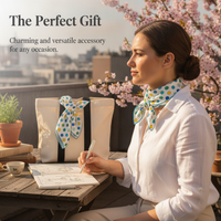 Hand-Painted Polka Dot Mulberry Silk Scarf for Hair and Neck Decoration