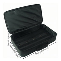 Hook-and-Loop Strips Guitar Pedal Board Carrying Case Cable Pass-Through Holes Clamshell Pedal Case Padded Soft-Lined for Guitarists, Musicians
