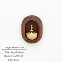 Decorative Entry Indicator Easy Install Door Chime No Drilling Oval Bell Long-Lasting Wood for Entryway, Fridge