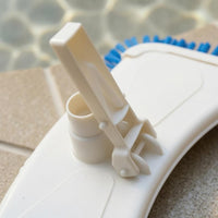 Blue Bristles Brush-Lined Pool Vacuum Head Thickened Plastic Pool Vacuum Head with Side Brushes