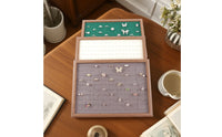 Band Slot Tray 90 Slots Wooden Band Tray Small Item Holder Walnut Wood Cloth-Lined Lined