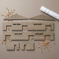 Unassembled Miniature Warehouse with Woodgrain Wooden Warehouse Model 1:87 Buildings Realistic for Industrial Scenes