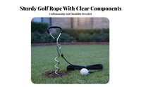 Portable Golf Swing Rope Practice Aid Compact Design Tethered Golf Ball Practice Aid Instant Feedback for Beginners, Backyard, Outdoor