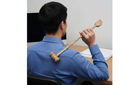 Double Function 2-in-1 Back Scratcher Massager Meridian Wooden Massage Hammer Natural Wood Long Handle Back Scratcher Lightweight and Portable for Elderly, Office