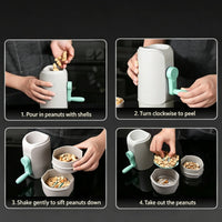 Hand Crank Peanut Sheller Ergonomic Peanut Sheller with Container Countertop Manual Nut Sheller Food-Safe for Snack Lovers, Home Bakers