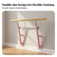 Stable Adjustable Height Dance Bar Space Saver Home Practice Leg Stretch Bar Heavy Duty Wall-Mounted Ballet Barre for Dancers, Adults, Beginners, Classroom