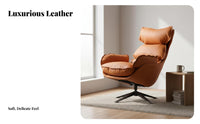 Modern Design Upholstered Swivel Armchair Soft Upholstery Lounge Chair Ergonomic Design Indoor Furniture High Back Support for Readers, Adults, Homeowners, Living Room, Balcony, Reading Nook, Bedroom