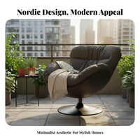 Nordic Design rotating ovoid Chair Spaceefficient Round rotating Armchair Enveloping Shape Single Seating Modern design for Apartment Dwellers, Homeowners, Office Workers, Living Room, Balcony, book corner, Bedroom