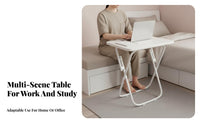 Space-Saving Foldable Computer Desk Installation-No-Assembly Fold-up Writing Desk Lightweight Portable Table Multi-Purpose for Students, Apartment Dwellers, Telecommuting Workers, Bedroom, Small Areas, Study Room