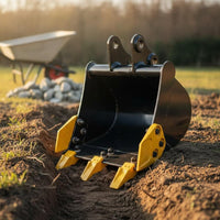 Multi-Functional Mini Excavator Attachment Kit Versatile Excavator Scoop and Ripper Set Long-Lasting Ground Auger Drill Wear-Resistant for Contractors, Landscapers, Farmers, Construction, Landscaping, Farming, Demolition