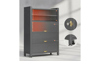 Steel Storage Cabinet Waterproof Cabinet with Flip-down Doors Weatherproof Freestanding Outdoor Locker for Homeowners, Gardeners, Balcony, Patio, Yard