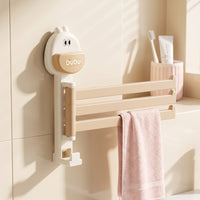 Duck Towel Rack 3-Bar Towel Rack with Suction Cup Wall-Mounted Organizer for Renters, Washroom, Laundry Room, Rv