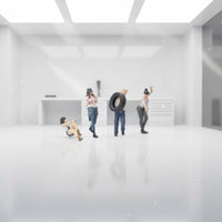 4 Pieces High Definition 1:64 Female Worker Figurines Collectible Resin Miniature Women Figures 1:64 Woman Doll Set for Collectors, Display