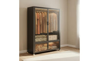 Easy to Clean Modular Metal Wardrobe Doors Clothing Organizer Bedroom Furniture for Children