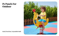 Bouncy Coil Rocking Horse Sturdy and Safe Character Coil Spring Toy Colorful Designs Playground Equipment Weather-Resistant for Children 3-6, Preschoolers, Kindergarten, Daycare Center, Backyard, Playroom