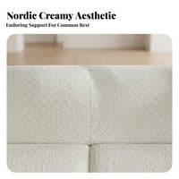 Nordic design Curved Boucle Sofa natural Imperfection Aesthetic stylish Couch Small Space suitable for Home Furniture luxuriously soft seat paddings for Apartment Dwellers, Residents, Families, Living Room, Lounge Area, Bedroom