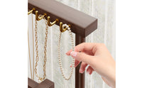 uncoveredFrame Wood Jewelry Display Rack Desktop Two-Tier Jewelry Organizer Gold-Tone 2 Tier T-Shaped Bar Display Wooden