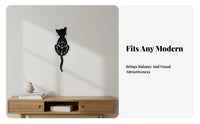 Swinging Cat Wall Clock Non-Ticking Silent Battery-Operated Cat Clock Creative Design Lightweight for Children, Bedroom