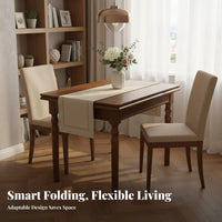 Space-Saving expandableable Dining Table Multi-Functional Gateleg Table Folding Design Household Furniture Retro design for Apartment Dwellers, Families, Homeowners, Small Spaces, Kitchen, Living Room
