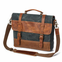 Canvas Briefcase Crossbody Canvas Carrier Bag Retro Briefcase with Shoulder Strap for Students, School, Travel