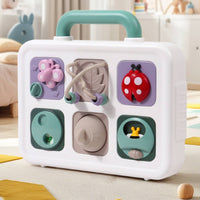 Portable Busy Board with Handle Interactive Activity Suitcase Tactile Sensory Board Screen-Screenless for Preschoolers