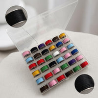 Multi-Size Home Bobbin Box Set with Colored Transparent Bobbins and Thread for Sewing Machines