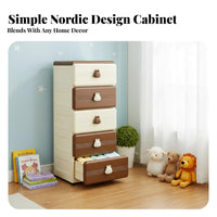 Space-Saving Plastic Chest of Drawers Large Capacity Kids Toy Storage Cabinet Long-Lasting PP Material Multi-Layer Drawer Organizer Easy to Clean for Toddlers, Families, Parents, Nursery, Playroom, Bedroom, Bathroom