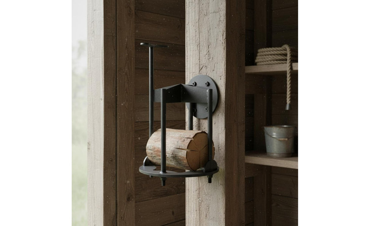 Space Saving Wall Mounted Firewood Splitter Easy to Use Wall Mounted Log Splitter Safe Splitting Garden Equipment Heavy Duty for Outdoor