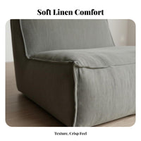 Wabi-Sabi Aesthetic 3-Seater Sofa Removable and cleanable Cover Upholstered Three-Seater Japanese aesthetic Couch Small Space Solution for Apartment Dwellers, Minimalists, Office Managers, Lounge Area