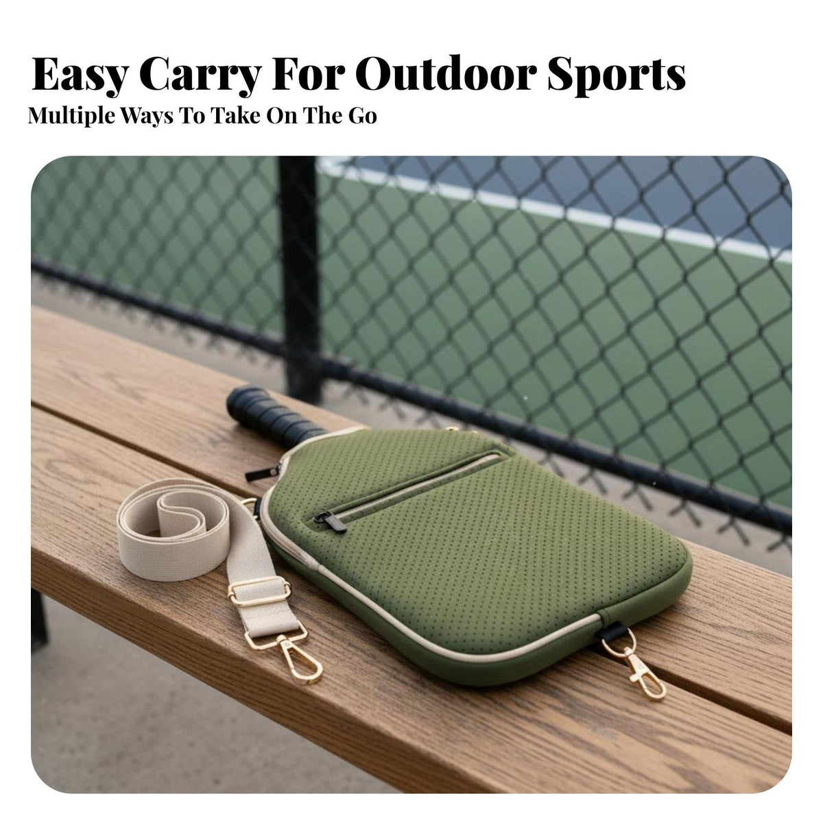 Pickleball Bag Portable Pickleball Paddle Holder Sports Equipment Bag Long-Lasting Material Racket Carrier Lightweight for Women